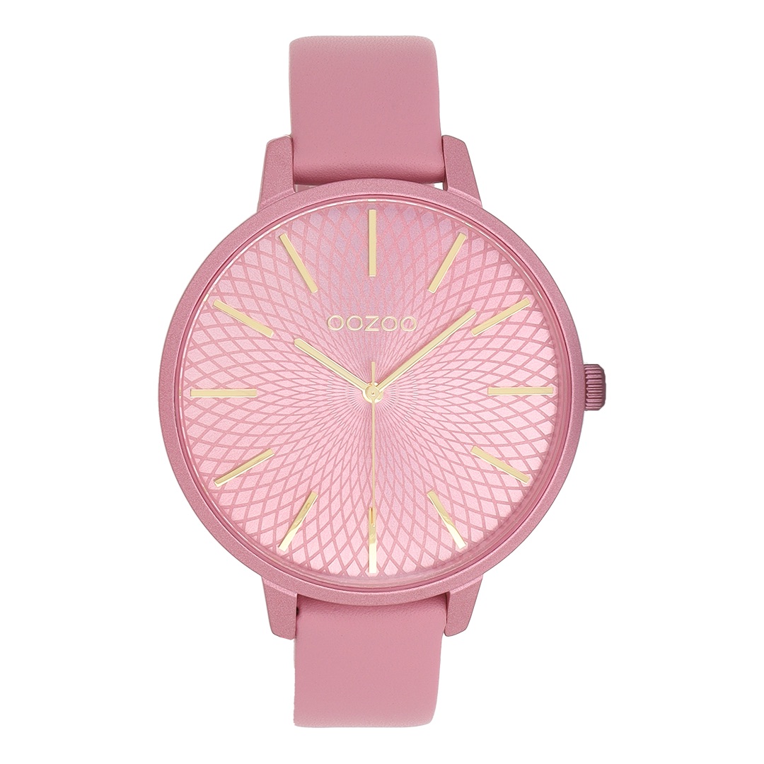 Gold coloured OOZOO with pink leather strap